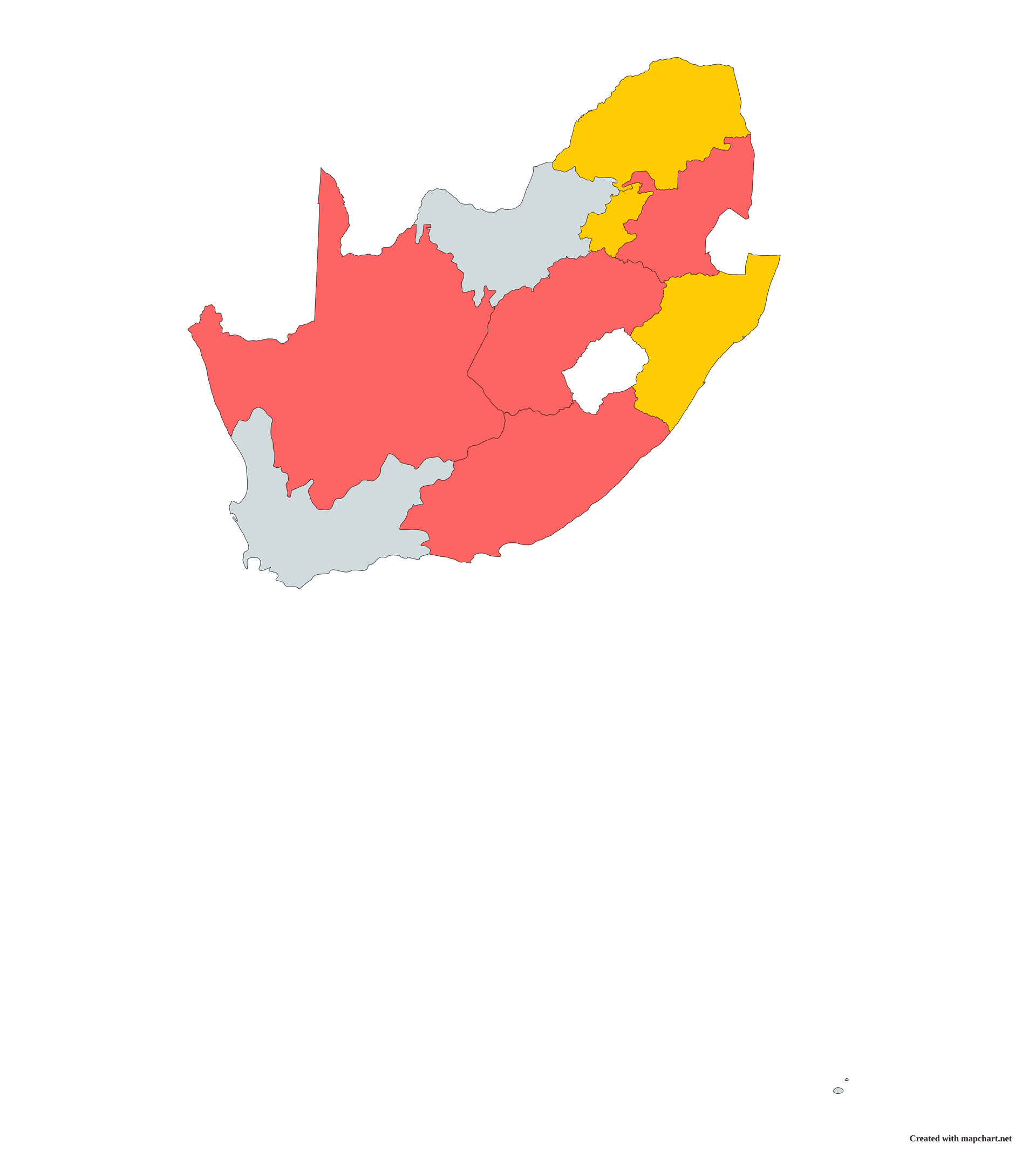South Africa provinces implementation map